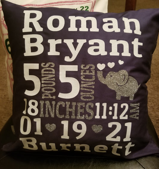 Birth Stats - Pillows