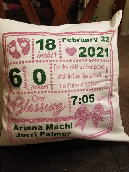 Birth Stats - Pillows